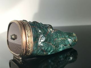 Antique Faberge Silver Enamel Bloodstone Diamonds Pill Box Crocodile Head 10