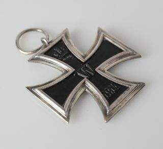 1914 German Silver Iron Cross,  Wwi Era.  With Black Enamel