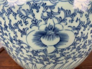 18th/19th C.  Chinese Blue And White Enameled Scroll Pot 3