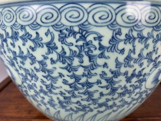 18th/19th C.  Chinese Blue And White Enameled Scroll Pot 6