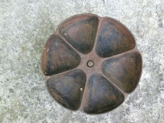 Vintage Antique Cast Iron STAR NAIL CUP Industrial Lazy Susan 6 - Cup Caddy 1900s 11