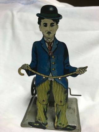 Antique Tin Toy Charlie Chaplin Slate Dancer Wilhelm Krauss Germany 1920 