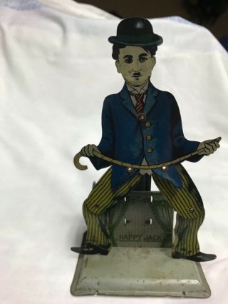 Antique tin toy Charlie Chaplin Slate Dancer Wilhelm Krauss Germany 1920 ' s 3