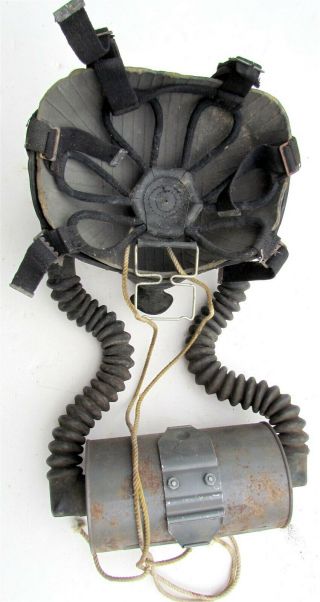 GAS MASK vintage WWII US NAVY w/ CAN WW2 3