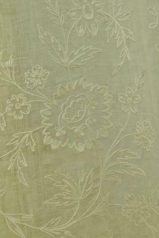 Gorgeous Antique French Fine Muslin,  Cornely Lace,  Long Curtain / Panel 19th C 3