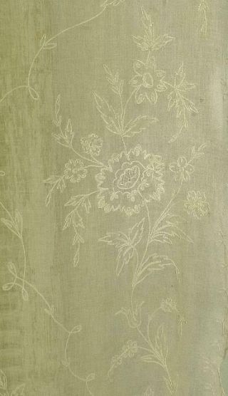 Gorgeous Antique French Fine Muslin,  Cornely Lace,  Long Curtain / Panel 19th C 4