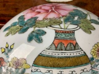 19th C.  Marked Chinese Famille - Rose Bowl and Cover 3