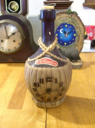 Spartus Chianti Wine Bottle Desk/mantel/wall Clock.  (electric).
