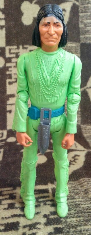 Rare Vintage 1962 Green Johnny West Geronimo Action Figure With Accessories