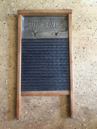 Vintage Antique National Washboard Co Soap Saver Washboard 197 Blue Enamel Coll