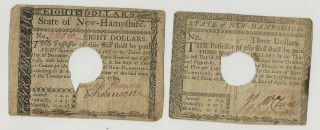 2 1780 Hampshire Bank Notes American Revolution