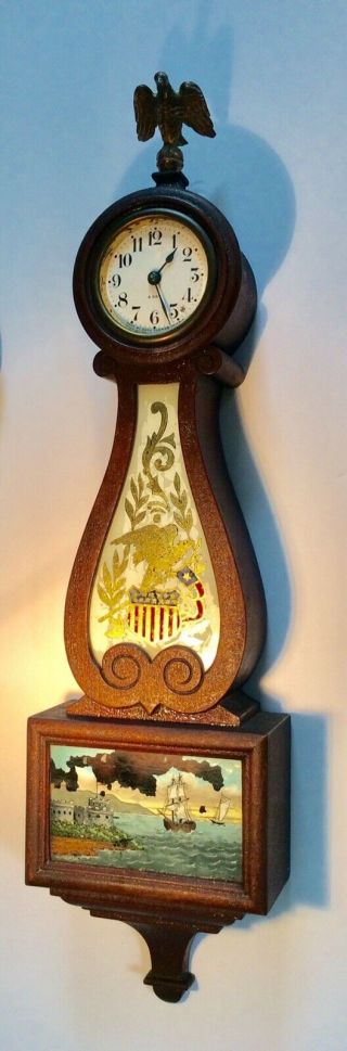 Antique Unusual Seth Thomas Banjo Clock