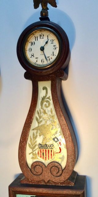 Antique Unusual Seth Thomas Banjo Clock 4