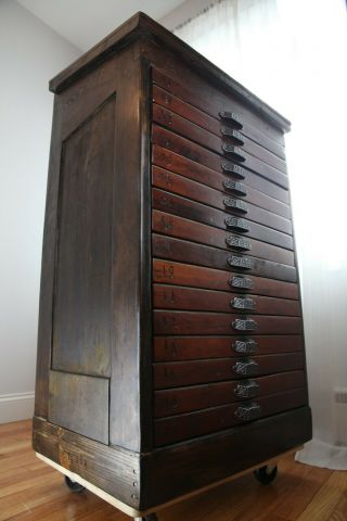 Beautifully Restored Vintage Hamilton 16 - Drawer Printer Type Letterpress Cabinet 3