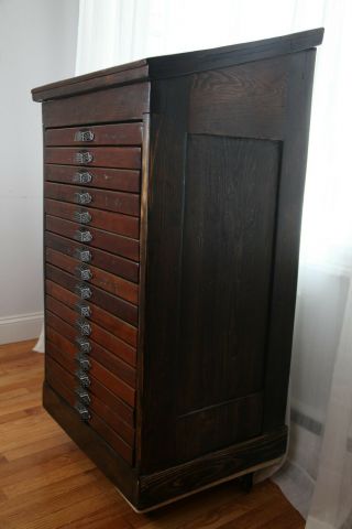 Beautifully Restored Vintage Hamilton 16 - Drawer Printer Type Letterpress Cabinet 4