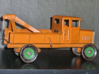 1920 ' s Kingsbury 1748 Pressed Steel Wind Up Wrecker Tow Truck Toy,  3 Days NoRes 10