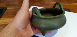 ANTIQUE 15TH C CHINESE XUANDE PERIOD MING DYNASTY BRONZE CENSER 12