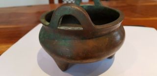 ANTIQUE 15TH C CHINESE XUANDE PERIOD MING DYNASTY BRONZE CENSER 7