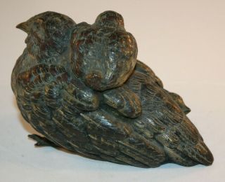 Franz Bergmann Vienna Bronze Cold Painted of Bird & 2 Chicks Geschutzt 5