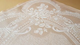 6 Gorgeous Antique French Linen & Silk Sateen Damask Napkins hand monogram EF 4