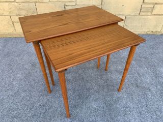 Mid Century Danish Modern Quistgaard Style Westnofa Teak Nesting Tables 2