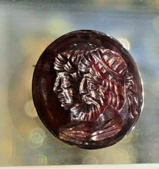 Ancient Top Garnet Double Alexander Greek King Prince Ancient Intaglio Gem Bead