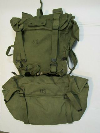 Us Korean War Era M1945 Field Pack Lower Crago Pack & Suspenders