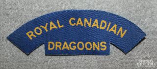 Ww2 Royal Canadian Dragoons Canvas Shoulder Flash (17823)