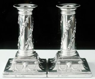 Antique Silver Candlesticks,  London 1886,  John Aldwinckle & Thomas Slater
