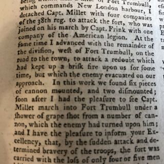 1781 REVOLUTIONARY WAR newspaper BENEDICT ARNOLD BURNS LONDON CONNECTICUT 4