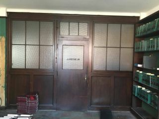 Antique Wood & Glass Built In Partition Office 1928 Rosalyn Russell