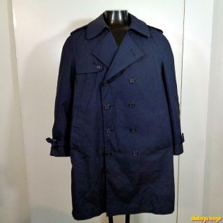 Dscp Military Usaf 1996 Long Raincoat Trench Coat Mens Size 40s M Short Blue