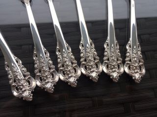 12 SET WALLACE GRANDE BAROQUE STERLING SILVER CREAM SOUP SPOONS ROUND BOWL GRAND 6