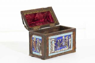 A French Gothic Style Limoges Enamel Table Casket 3