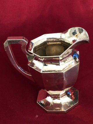 Antique American Sterling Silver Arts And Crafts Pitcher By Lebolt 316 Grams