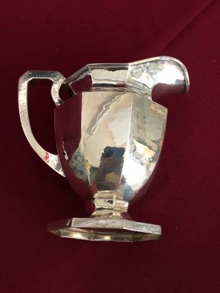 ANTIQUE AMERICAN STERLING SILVER ARTS AND CRAFTS PITCHER BY LEBOLT 316 GRAMS 2