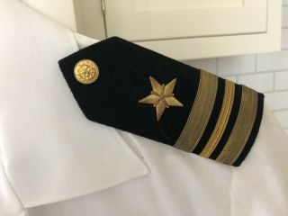 WWII US Military Navy Aviator White shirt M Uniform pin,  insignia WWII 4