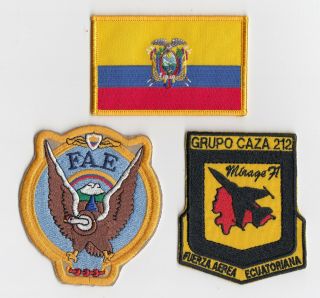Ecuadorian Air Force - 212 Fighter Squadron Patch Set - Mirage F.  1