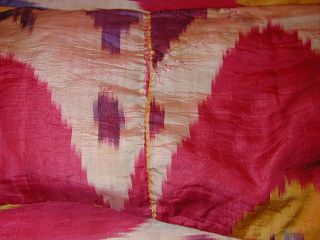 Splendid Antique 19thC Uzbek IKAT Silk Robe w Elegant Updated Trims 12