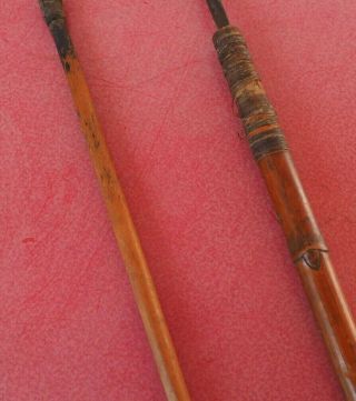 TWO OLD ANTIQUE AFRICAN TRIBAL ART WOOD METAL ARROWS POSSIBLY CONGO PYGMY TRIBE? 3