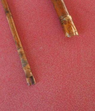 TWO OLD ANTIQUE AFRICAN TRIBAL ART WOOD METAL ARROWS POSSIBLY CONGO PYGMY TRIBE? 7