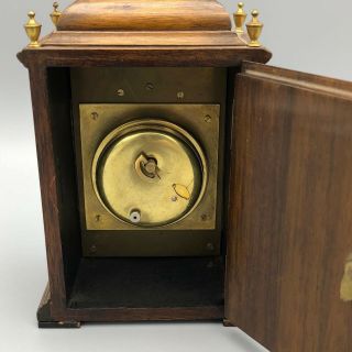 Tempus Fugit Swiss Mechanical Wind Pocket Movement Desk Clock Wood Case 4