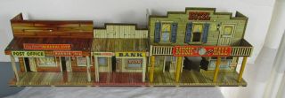 1950’s Marx Roy Rogers Mineral City Western Town Play Set Tin Litho Building