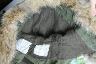 Vtg US Army Unissued M - 1951 Hood Parka Winter Wolf Fur for Jacket Cold Weather 9