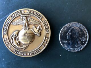 Usmc Semper Fidelis Challenge Coin / Marine Corps / Uncommon Valor Common Virtue