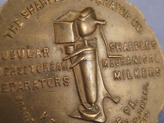 NATIVE AMERICAN ANTIQUE SHARPLES SEPARATOR MILK CREAM ADVERTISING TOKEN MEDAL 5