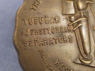 NATIVE AMERICAN ANTIQUE SHARPLES SEPARATOR MILK CREAM ADVERTISING TOKEN MEDAL 7