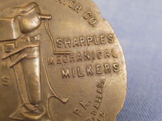 NATIVE AMERICAN ANTIQUE SHARPLES SEPARATOR MILK CREAM ADVERTISING TOKEN MEDAL 8