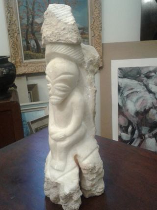 RARE Antique Mayan Aztec Stalactite Carved Statue God 5