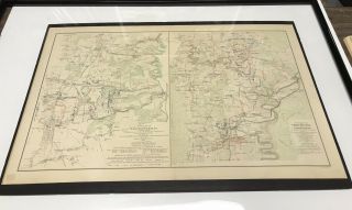 Antique Civil War Map 1864 Winchester Fisher’s Hill Cedar Creek Battlefields
